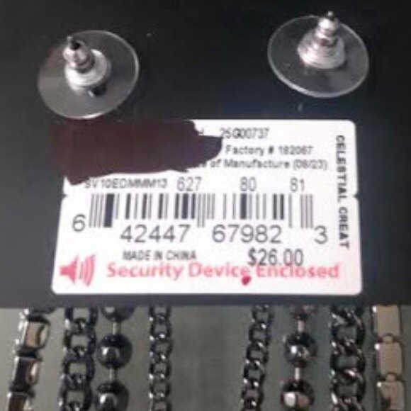 VERA WANG Rocker Chic Spikes Gunmetal Gray/Clear Crystals Chains Earrings**NEW! - Picture 4 of 6